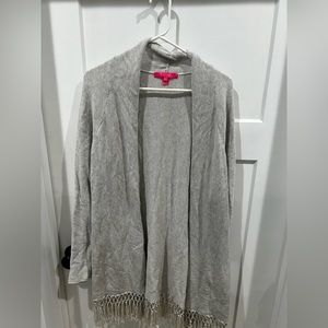 Lilly Pulitzer size XL Tatum cardigan grey with silver thread
